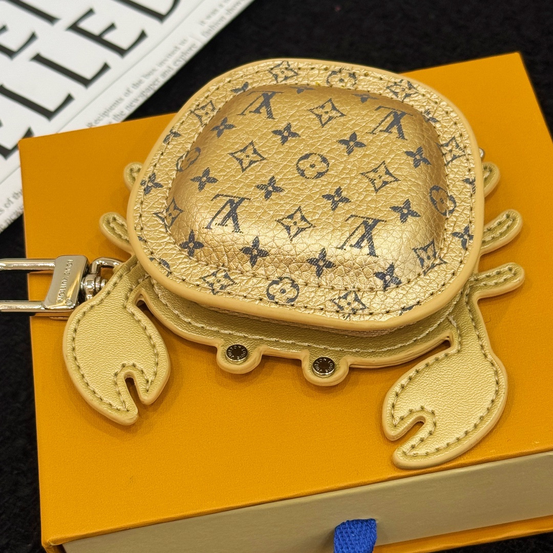 LV Gold Crab Bag Charm 